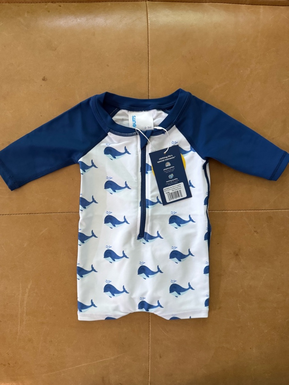 💚$25 FLASH SALE💚Rugged Butts Whale Friends Long Sleeve Swim Suit 0-3M NWT